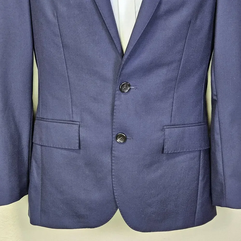 J.Crew Loro Piana Ludlow Blazer Mens 34S Slim Navy Wool Suit Jacket Quiet Luxury